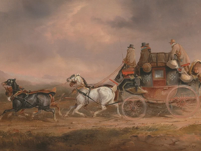 1803-Charles Cooper Henderson - La Royal Mail Louth-Londra avanza a tutta velocità